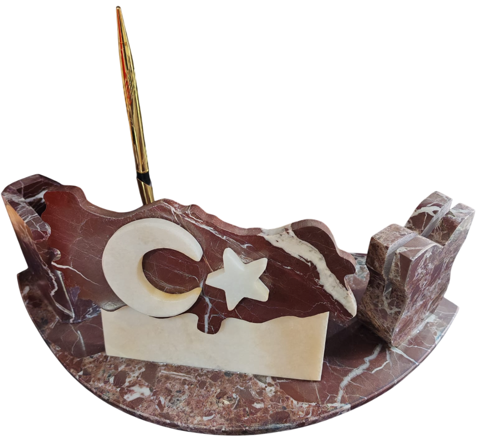 Rosso Levanto Ay Yıldızlı Mermer Sümen Takımı