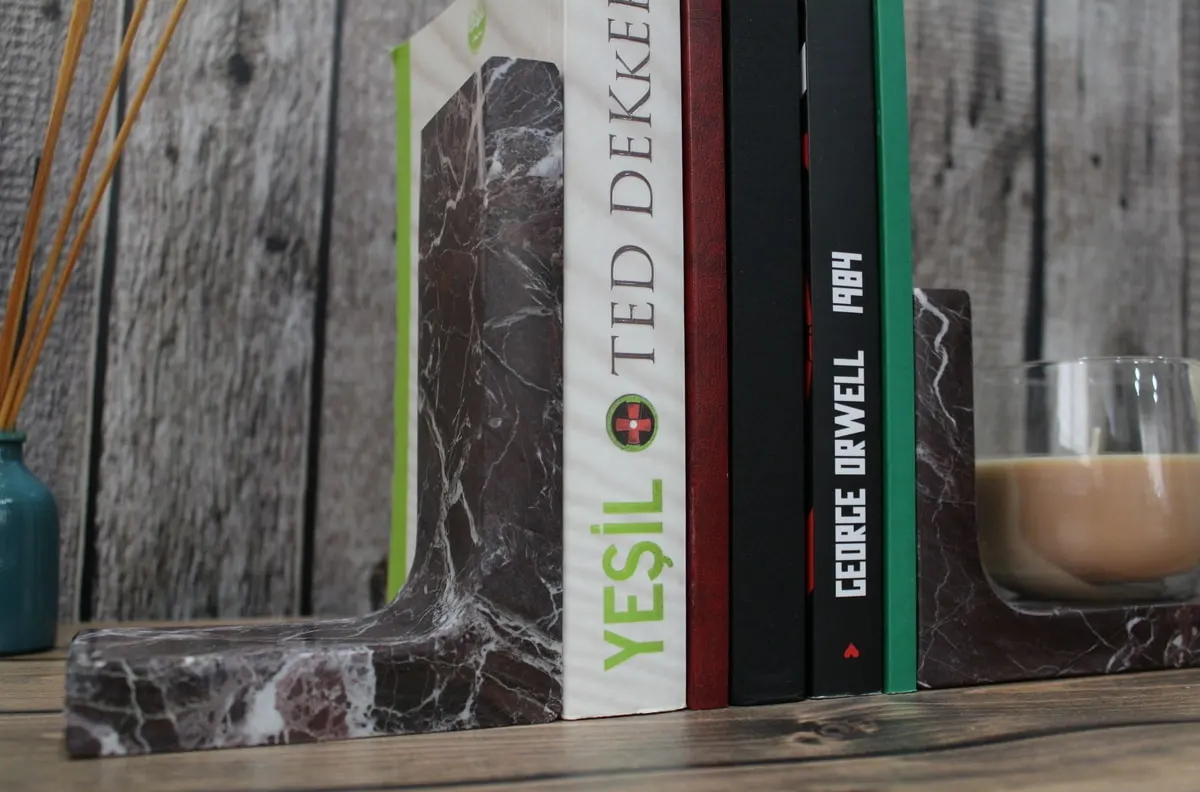 Rosso Levanto L Harfi Şeklinde Kitap Tutucu 2'li Set