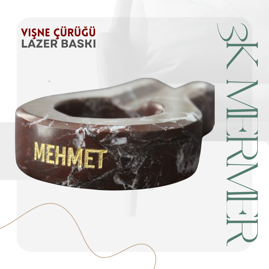 Kişiye Özel El Yapımı Mermer Küllük - 2 Renk Seçeneği ile Şık ve Kişiselleştirilebilir Tasarım