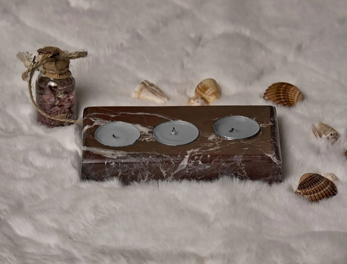 Dikdörtgen 3'lü Mermer Blok Mumluk