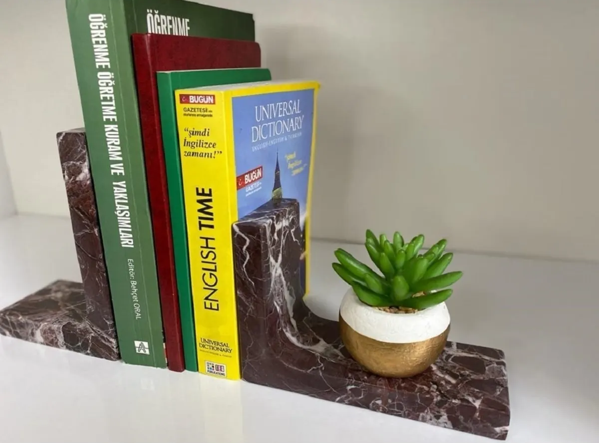 Rosso Levanto L Harfi Şeklinde Kitap Tutucu 2'li Set