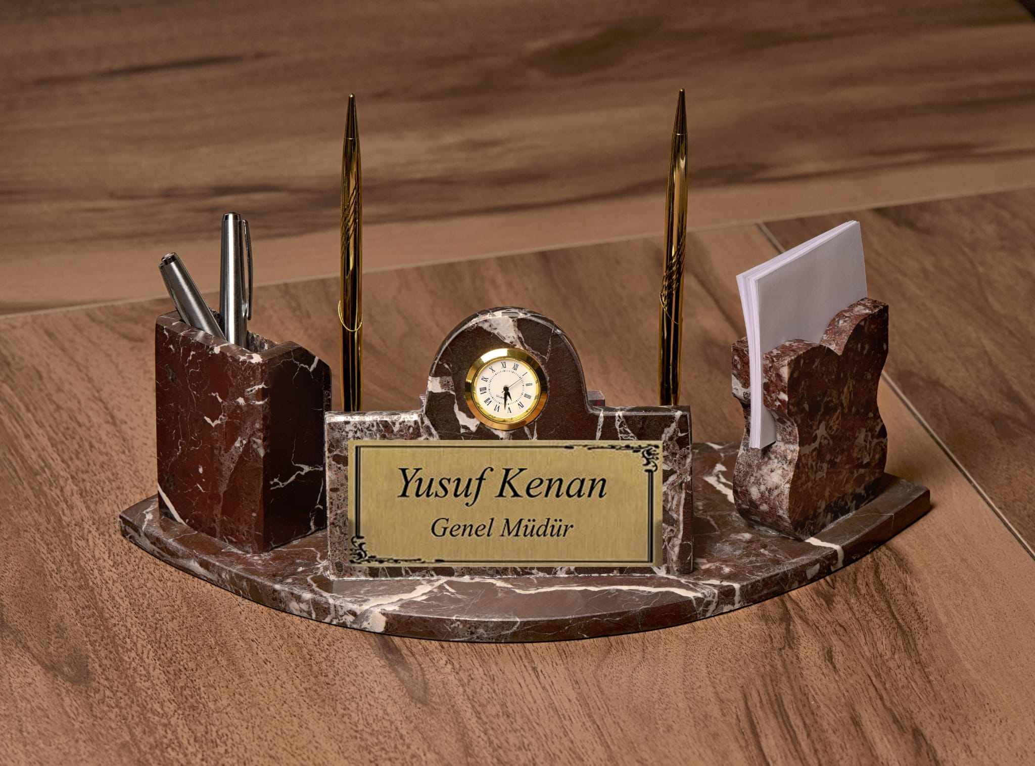 Mermerden İsme Özel Masaüstü Sümen Takımı