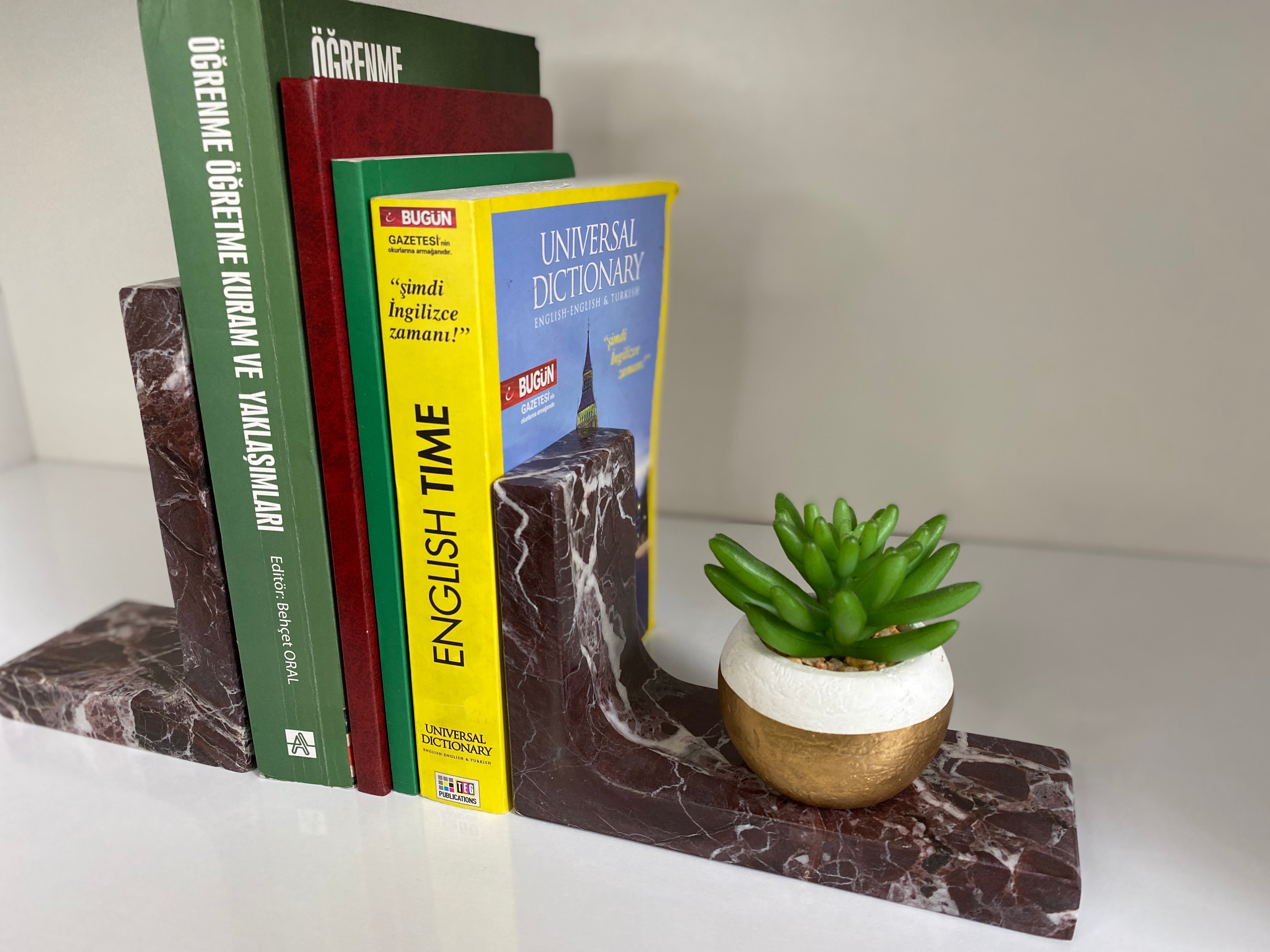 Rosso Levanto L Harfi Şeklinde Kitap Tutucu 2'li Set